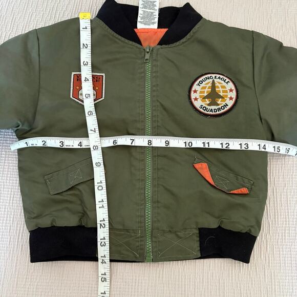 Bomber Jacket 3T BabyFair Toddler  Army Green Flight Pilot Patch MA-1 Style - Picture 2 of 4